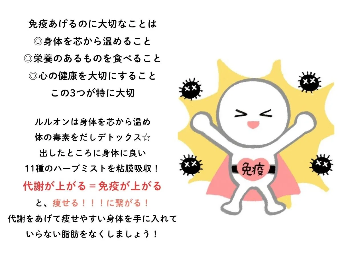 ルルオンで基礎代謝をあげて免疫力もあげる☆
