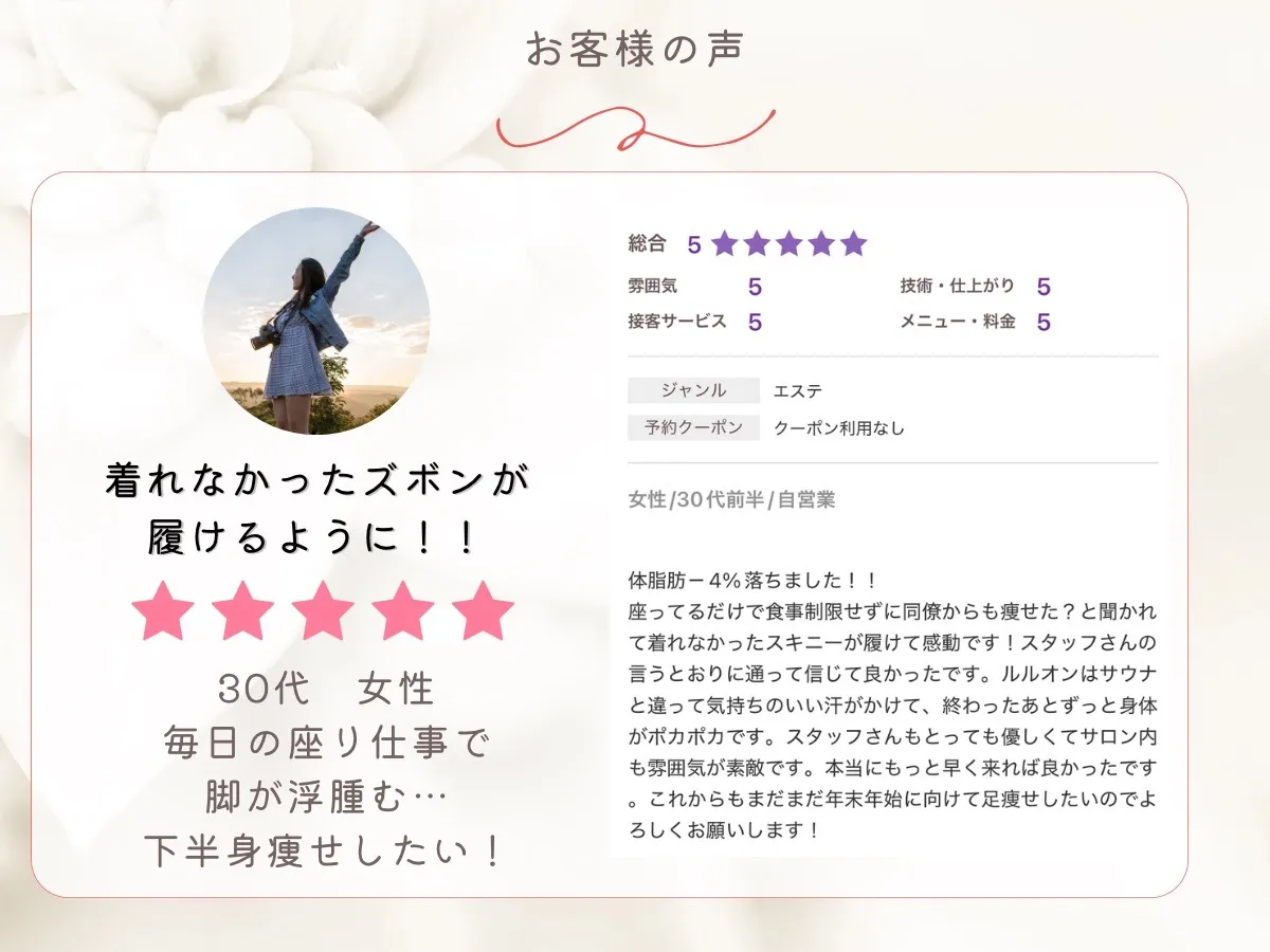 お客様のお声♪体脂肪◯％下がりました！@福岡箱崎